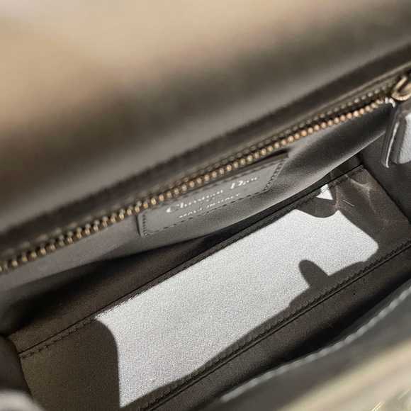 Dior Satin crystal cannage mini lady Dior gray Handbag - Picture 6 of 6